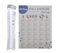 Planificador de fitness de pared de 30 días - Hoja de trabajo de gimnasio en casa, desafío de fitness y peso corporal, póster para jóvenes, mujeres, adolescentes y hombres