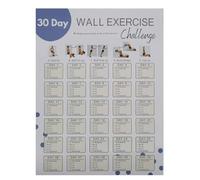 Planificador de fitness de pared - Gráfico de desafío de ejercicio de 30 días, rastreador de horario de entrenamiento fácil | Hoja de registro de entrenamiento en la pared en blancoo, motivación