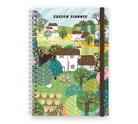 Planificador de jardín, diario y cuaderno, diario de jardinería, bonito diseño de cubierta temática de jardín, encuadernado en espiral A5, 128 páginas temáticas, bolsillo doble y cierre elástico