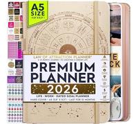 Planificador de la ley de la atracción 2022 - Planificador semanal y mensual para aumentar la productividad y la felicidad, Planificador de objetivos semanales, diario de gratitud + pegatinas