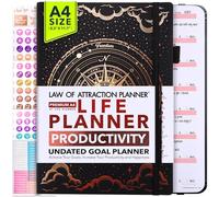 Planificador de la Ley de la Atracción - Planificador semanal de lujo sin fecha, mensual, un viaje de 12 meses para aumentar la productividad y la felicidad, organizador de vida,