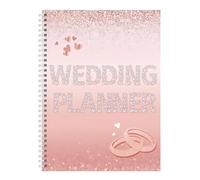 Planificador de libros de boda, planificador de bodas de destino | Lista de verificación de cuaderno y cuenta regresiva de espacio para recepción y luna de miel