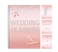 Planificador de libros de bodas, planificador de bodas | Planificador de bodas de destino | Lista de verificación de cuadernos y registro de cuenta regresiva del espacio para el receptor