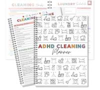 Planificador de limpieza para TDAH de 8.5 x 11 pulgadas, horario de limpieza diario y lista de verificación, planificador de limpieza para adultos y mujeres