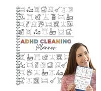 Planificador de limpieza para TDAH, horario de limpieza del hogar, organizador semanal y diario, cuaderno de mantenimiento, libro de lista para miembros de la familia