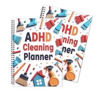Planificador de limpieza para TDAH para adultos, mujeres, adolescentes, TDAH, agenda de limpieza y organización, agenda de limpieza y lista de verificación, lista de notas, diario, semanal, mensual