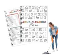 Planificador de limpieza para TDAH, planificador editable de limpieza y organización de TDAH, cuaderno de limpieza para adultos, tabla de tareas del hogar, planificador diario para TDAH