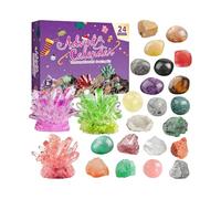 Planificador de : paquete de cuero | Conjunto de gemas naturales - Colección práctica de rock de 24 días y conjunto de ciencia de para niños, adolescentes y adultos, perfecto para