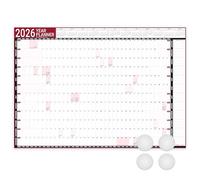 Planificador de pared 2026 A3, tamaño ideal (29,7 x 42 cm), calendario de pared con vista anual completa del Reino Unido con pegatinas de montaje para el hogar, oficina, escuela, fabricado en el Reino