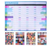 Planificador de pared 2026, calendario anual completo para casa, oficina, escuela, organizador familiar, calendario familiar, color Morandi, 740 x 520 mm (verde)