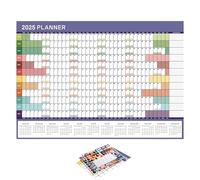 Planificador de pared familiar, póster de calendario, calendario 2025, calendario mensual de enero de 2025 a diciembre de 2025, calendario de escritorio, calendario de notas, calendario planificador