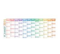 Planificador de pared grande 2026, 120 x 41 cm, calendario anual laminado de doble cara con embalaje de tubo, diseño sin arrugas, 8 pegatinas, organizador de pared para oficina en casa, colores