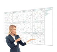 Planificador de pared grande con rejilla blanca, Undated Full-Year Layout for Scheduling and Organizing at Work, School, or Home, Reutilizable Offices Wall Chart, 59,06 x 33,46 pulgadas