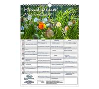 Planificador de pared para acuario, planificador familiar, 4 columnas, A3, calendario para 2024, animales en acuario y bajo el agua Seelenzauber