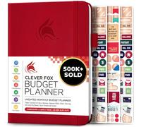 Planificador de presupuesto Clever Fox - Cuaderno de seguimiento de gastos. Diario de presupuesto mensual, planificador de finanzas y libro de cuentas para tomar el control de su dinero - Rojo