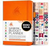 Planificador de presupuesto Clever Fox - Cuaderno de seguimiento de gastos. Diario de presupuesto mensual, planificador de finanzas y libro de cuentas para tomar el control de su dinero - Naranja