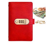 Planificador de presupuesto, organizador de planificación financiera de 7 pulgadas, diario de ahorro de piel sintética, 100 páginas, rastreador de dinero vintage con cubierta de privacidad y diseño