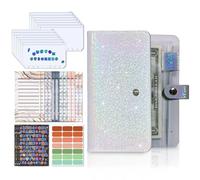 Planificador de presupuestos A6: libro de contabilidad compacto, doce bolsillos con cremallera, registro de pago de facturas, álbum de almacenamiento de divisas | Compañero de contabilidad personal co