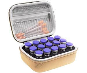 Planificador de viaje con regulador de glucosa de 10 ml con 15 aberturas seguras Caja de almacenamiento de medicina densa resistente agua permanente para todos los edificios Contenedor de de verde
