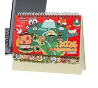 Planificador decorativo, organizador de ilustraciones, planificador anual para mesa de apartamento, calendario de pie con obras de arte de Capibara 2026, accesorio de escritorio para el hogar, tabla