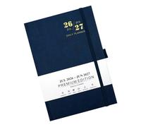 Planificador diario 2026-2027 Jul.2026-Jun.2027 Planificador académico de PU con ranura para bolígrafo elástico 384 páginas para calendario anual de programación diaria