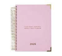 Planificador diario 2026 con horario por hora, portátil y práctico, 25 x 23 cm, planificador diario semanal mensual 2026, fácil de usar, para estudiantes, profesionales