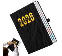 Planificador diario 2026,cuaderno con registro para escritura líquida | Planificador anual 2026 calendario mensual | Para el hogar, escuela, aula, universidad, oficina, citas, planificación académica
