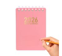 Planificador diario,2026 Nuestro Cuaderno - Libro de trabajo con fecha de respaldo espiral suave A7 Universal