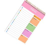 Planificador diario de 104 páginas, 14 x 21, 6 cm, encuadernación de doble bobina, agenda académica, diario académico para planificación diaria, notas, cuaderno de papel