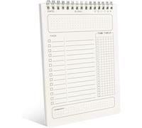 Planificador diario de 80 hojas sin fecha, cuaderno de lista de tareas para el trabajo, la escuela y el hogar, bloc de notas de establecimiento de objetivos con sistema de gestión de tareas (8 x 10