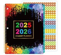 Planificador estudiantil 2022-2023 - Planificador académico de julio de 2022 - junio de 2023, 9 x 11 pulgadas, planificador semanal de lecciones, fuerte encuadernación de doble alambre, 12 pestañas mensuales, pegatinas, organizador perfecto