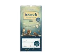 Agenda familiar 2026 Anouk: calendario de pared con doce páginas mensuales con 5 columnas para planificar, encuadernación en espiral, incluye hoja de pegatinas de 250 pegatinas.