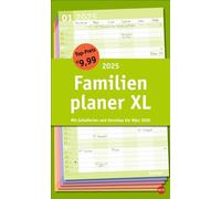 Planificador familiar básico XL 2025: calendario familiar con 6 columnas. Práctico calendario familiar de pared con vacaciones escolares. Agenda extraancha. 27 x 45 cm. (Planificador básico Heye)