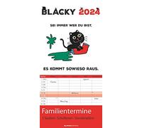 Planificador familiar Blacky 2024, temporizador familiar, planificador de citas, calendario infantil, calendario familiar, 22 x 45 cm