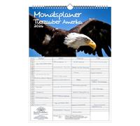 Planificador familiar con 4 columnas DIN A3, calendario para 2026, animales, bosque, juego: 1 calendario, 1 colgante de Navidad, 1 colgante de felicitación (3 piezas)