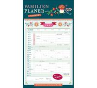 Planificador familiar vintage 2025: calendario familiar, 5 columnas grandes. Número familiar con fechas de vacaciones, columna adicional y vista previa hasta marzo de 2026. Formato: 27 x 46 cm