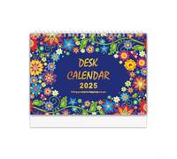 Planificador floral 2025 bellamente elaborado, gran herramienta para realizar un seguimiento de tus planes mensuales en el hogar o la oficina (azul)