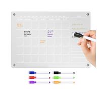 Planificador magnético acrílico - Tabla de calendario semanal transparente A4 A3, organizador de pizarra borrable | Tablas de planificación de notas de refrigerador, para cui