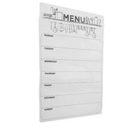 Planificador Magnético de Comidas Semanal para Nevera, Borrable | Resina Sintética de Color Claro, Menú y Lista Integrados, para Cocinas Pequeñas y Control de Inventario