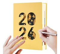 Planificador mensual 2026 - Cuaderno A5 de piel sintética con papel grueso e espaciadores - Calendario mensual Planificador diario 2026,Para Planificación Escolar Estudiante Maestro Oficina Hogar E