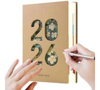 Planificador mensual 2026 | Planificador anual A5 de piel sintética para 365 días, semana y mes para el año 2026, para planificación, estudio, citas, oficina, escuela y viajes