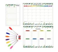 Planificador mensual, accesorios de escritura de 16.73 pulgadas para organización familiar, programación semanal y diaria con función de escritura, calendario magnético para adultos, niños, hogar