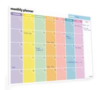 Planificador mensual - Calendario y programador A4 sin fecha - 52 hojas de diario con días codificados por colores y área de notas. Para trabajo hogar y estudio revisión - Papel de 100 gm² (paquete