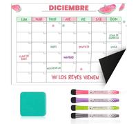 Planificador Mensual Magnético Nevera | Calendario Familiar A4 | Pizarra Magnética Incluye 4 Rotuladores De Colores Y Borrador | Ideal Para Organizar Rutinas | Horario Vuelta al Cole De Los Niños