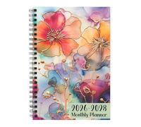 Planificador Mensual - Organizador de Lista de Tareas 2006-2008 | Libro De Planificación Floral De 3 Años,para Maestros, Niños, Jóvenes, Adolescentes, Adultos, Compañeros, Familia y Amigos