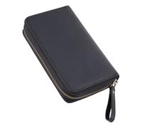 Planificador multibolsillo de piel de vacuno fabricado con cuero de caballo salvaje viejo para lápices, lápices, equipo de escritura, estuche de cuero portátil para viajes