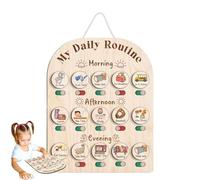 Planificador Para Niños: Tabla De Actividades De Madera Natural, Herramienta De Aprendizaje Preescolar, Estación De Recompensa Conductual | Decoración Educativa Para Colgar En La Pared, Para Hábitos D