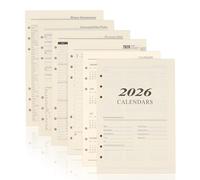 Planificador Semanal 2026, tamaño A5, 6 agujeros, 176 páginas, Enero 2026 - Diciembre 2026, Papel de Recambio para Planificadores, Diarios, Proyectos de Bricolaje 139 x 206 mm