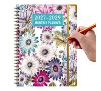 Planificador semanal 2027-2029 - Agenda sin esfuerzo, cuaderno en espiral, diseño minimalista, calendario trienal + páginas de escritura, cuaderno espiral de papel de alta calidad, para planificación
