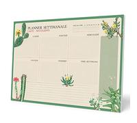 Planificador semanal A3 Botanical - Weekly planner : Planner Sin Fecha en Italiano - Organizador semanal escritorio [54 págs. con Alto Gramaje]